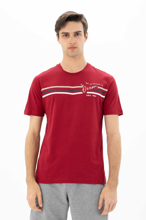 T-Shirt Round Neck With Chest Print